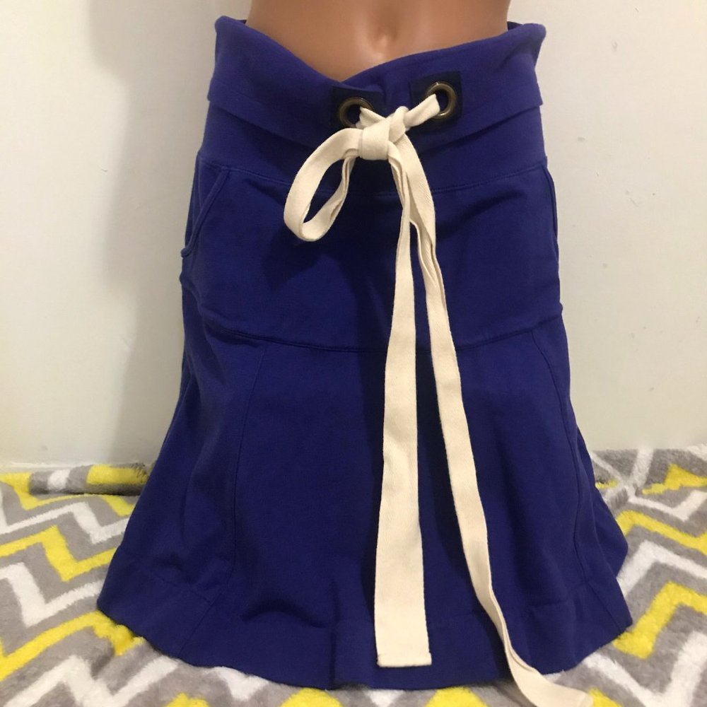 Anthropologie ALLIHOP Tie Blue Skirt S
